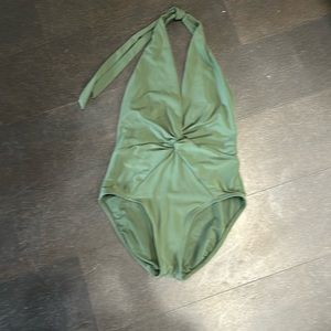 Beautiful plunging neckline halter 1 piece by Robin Piccone